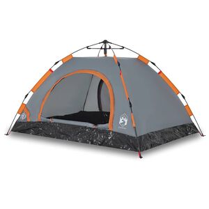 vidaXL 3-personers campingtelt quick-release gr&aring; og orange