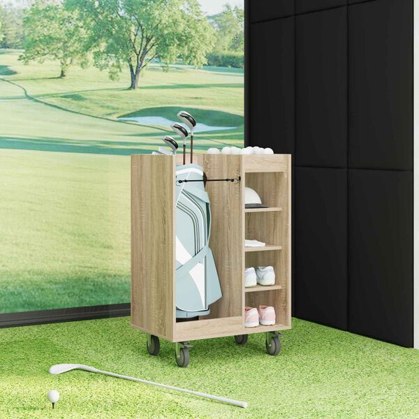 vidaXL Golf Skab med hjul Ensfarvet Sonoma eg 65 x 45 x 98 cm