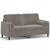 vidaXL 2-personers sofa med puder og hynder 140 cm velour lysegr&aring;