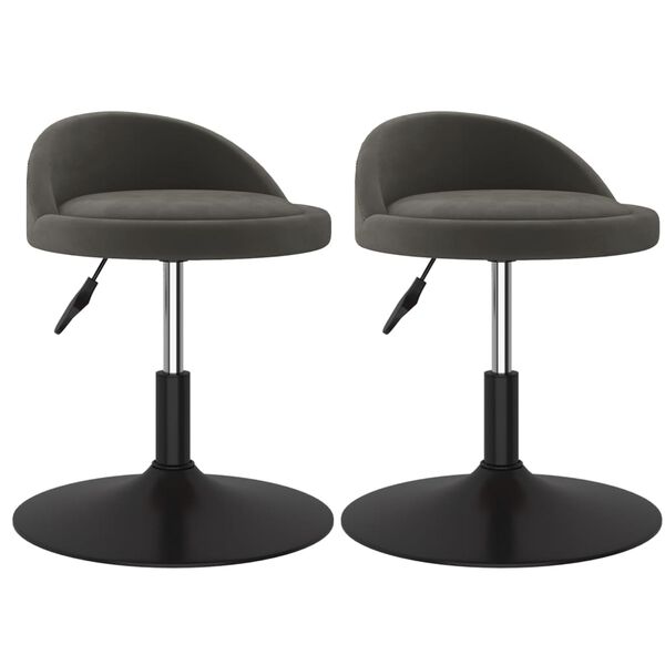 vidaXL drejelige spisebordsstole 2 stk. fl&oslash;jl m&oslash;rkegr&aring;