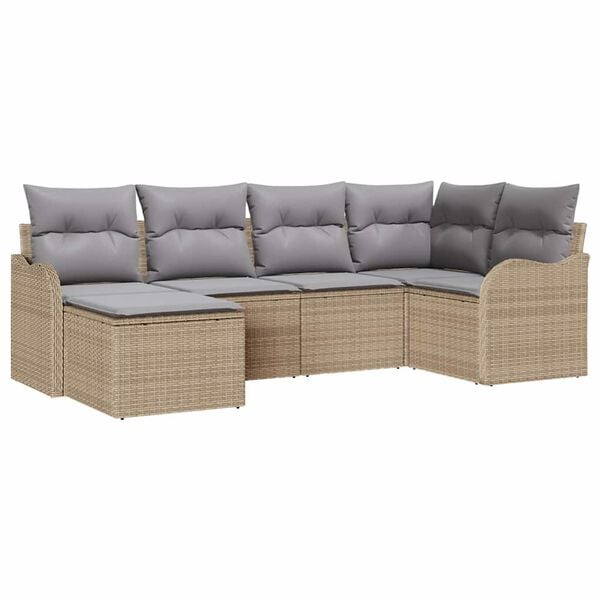 vidaXL Havesofa S&aelig;t Beige polyrattan