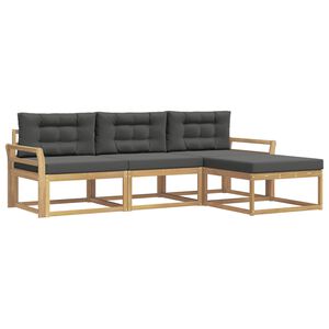 vidaXL Udend&oslash;rs sofagruppe med pude 4 pcs Hvid og antracit Polyester