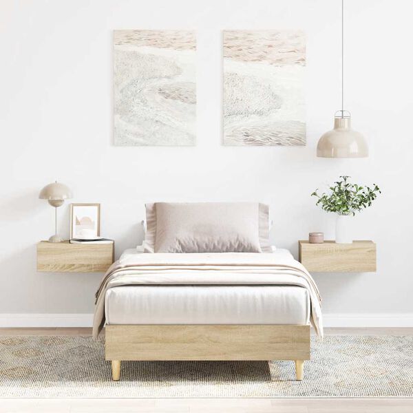 vidaXL sengestel uden madras 75x190 cm konstrueret tr&aelig; sonoma-eg