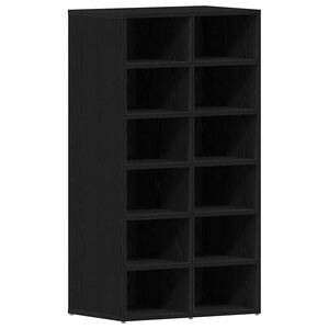 vidaXL skoreol 54x34x100,5 cm konstrueret tr&aelig; sort egetr&aelig;sfarve
