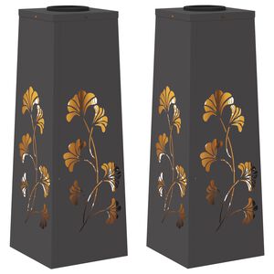 vidaXL Solar LED sti lys 2 pcs Sort Koldvalset St&aring;l