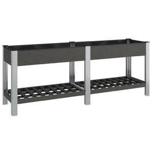 vidaXL h&oslash;jbed med hylde 200x50x75 cm WPC gr&aring;