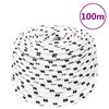 vidaXL arbejdsreb 10 mm 100 m polyester hvid