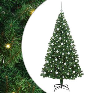 vidaXL Kunstigt juletr&aelig; med stativ Gr&oslash;n 210 cm PVC og St&aring;l og Plastik