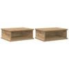 vidaXL Sengebord 2 stk. Artisan Egetr&aelig; 40 x 31 x 15 cm Konstrueret tr&aelig;