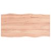 vidaXL bordplade 100x50x2 cm naturlig kant behandlet egetr&aelig; lysebrun