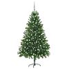 vidaXL kunstigt juletr&aelig; med lys og kugles&aelig;t 210 cm gr&oslash;n