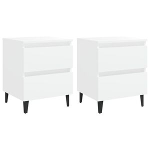 vidaXL sengeborde 2 stk. 40x35x50 cm konstrueret tr&aelig; hvid