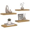 vidaXL V&aelig;ghylde V&aelig;gmonteret 4 pcs Brun 50 x 23 x 4 cm Konstrueret tr&aelig;
