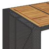 vidaXL barbord til haven 145x80x110 cm akacietop polyrattan sort