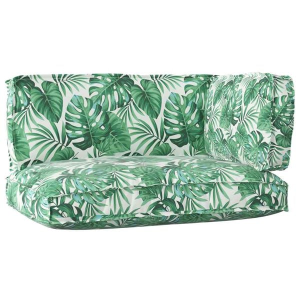 vidaXL Palle Pudes&aelig;t Blomstret 3 pcs Gr&oslash;n Blad M&oslash;nster Oxford stof