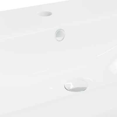 vidaXL indbygget håndvask med hane 91x39x18 cm keramisk hvid