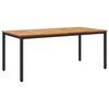 vidaXL Udend&oslash;rs Bord Naturlig og sort 180 x 90 x 75 cm