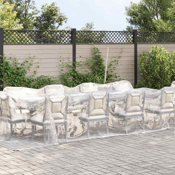 vidaXL klar presenning med &oslash;jer 3x12 m polyethylen