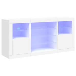 vidaXL sk&aelig;nk med LED-lys 142,5x37x67 cm hvid