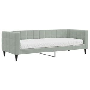 vidaXL daybed med madras 80x200 cm velour lysegrå