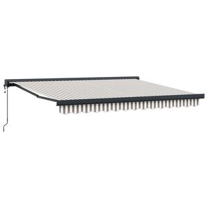vidaXL Udtr&aelig;kkelig markise Lys Gr&aring; og Hvid 350 x 250 cm Stof og Metal