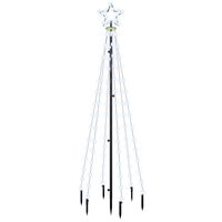 vidaXL juletræ med spyd 108 LED'er 180 cm koldt hvidt lys
