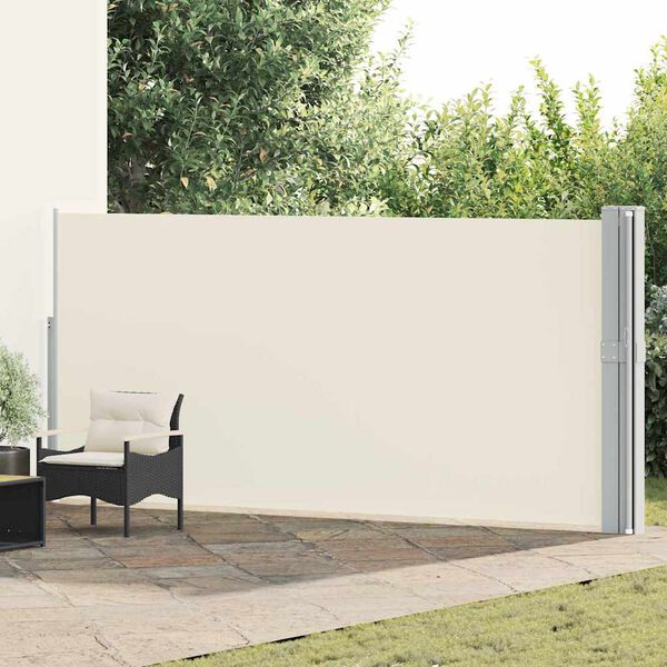 vidaXL sammenrullelig sidemarkise til terrassen 170x1200 cm creme