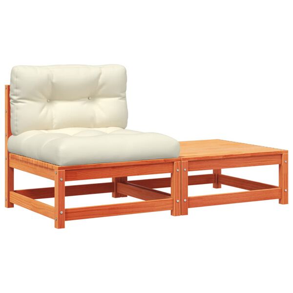 vidaXL sofa med hynder og fodskammel uden arml&aelig;n