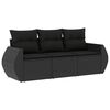 vidaXL sofas&aelig;t til haven 3 dele med hynder polyrattan sort
