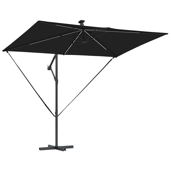 vidaXL Kantilever bananparasol Sort 294 x 200 x 254 cm