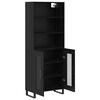 vidaXL Highboard Sort eg 69,5 x 34 x 180 cm Konstrueret tr&aelig;