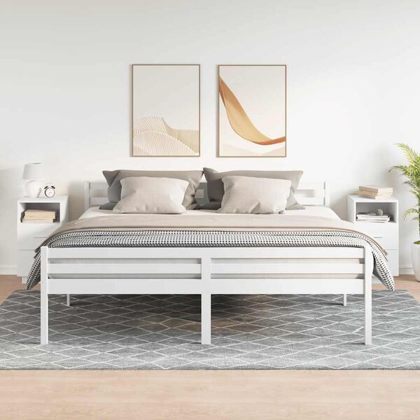 vidaXL sengeborde 2 stk. med 2 skuffer 36x36x68 cm hvid