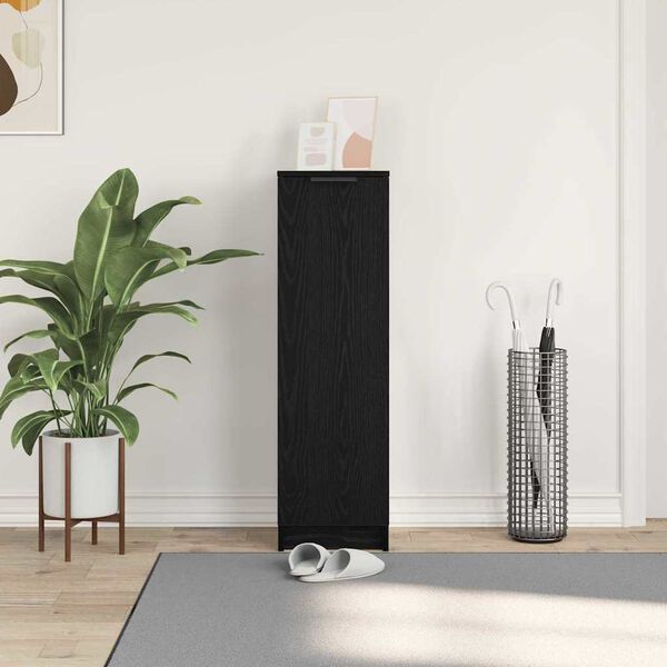 vidaXL Sko skab med hylde Sort eg 29,5 x 35 x 101 cm Konstrueret tr&aelig;