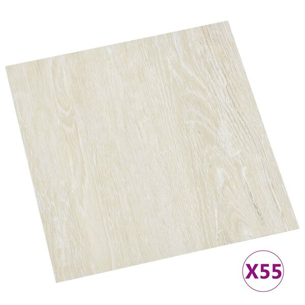 vidaXL Gulvplanker 55 pcs Creme 5,11 m&sup2; PVC