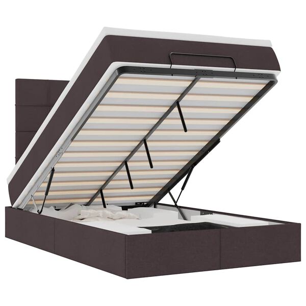 vidaXL osmannisk sengeramme med madras 120x200 cm stof m&oslash;rkebrun