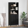 vidaXL Highboard med skuffe Sort eg 69,5 x 34 x 180 cm Konstrueret træ