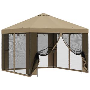 vidaXL Havel&aelig;ger med sidev&aelig;gge 3 x 3 m Beige Polyester og St&aring;l 190 gsm