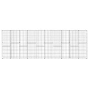 vidaXL gabionv&aelig;g med d&aelig;ksler galvaniseret st&aring;l 600 x 30 x 200 cm