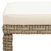 vidaXL havetaburetter 2 stk. med hynder polyrattan beige