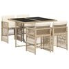 vidaXL spisebordss&aelig;t til haven 5 dele med hynder polyrattan beige