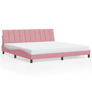 vidaXL sengeramme uden madras Hanko 200x200 cm fl&oslash;jl pink