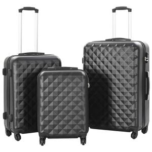 vidaXL kufferts&aelig;t i 3 dele hardcase sort ABS
