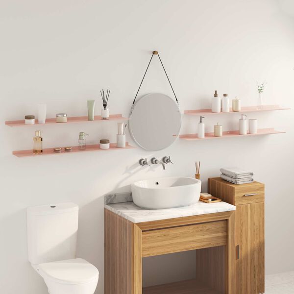 vidaXL Sv&aelig;vende hylde V&aelig;gmonteret 4 pcs Lyser&oslash;d 100 x 18 x 2,5 cm St&aring;l