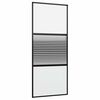 vidaXL Glasd&oslash;r 90 x 2 x 205 cm Aluminium Sort