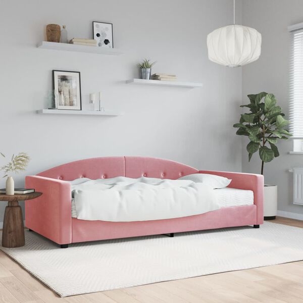 vidaXL daybed med madras 100x200 cm velour pink