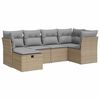 vidaXL sofas&aelig;t til haven 6 dele med hynder polyrattan beige