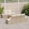 vidaXL Havesofa S&aelig;t med pude 6 pcs Beige polyrattan