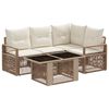 vidaXL Havesofa S&aelig;t 5 stk. Beige og cremehvid polyrattan