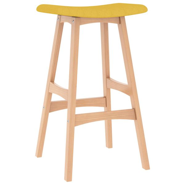 vidaXL barstole 2 stk. stof sennepsgul