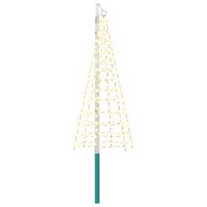 vidaXL Juletr&aelig;slys med spyd og flagstang 180 cm 200 LED'er Varm hvid